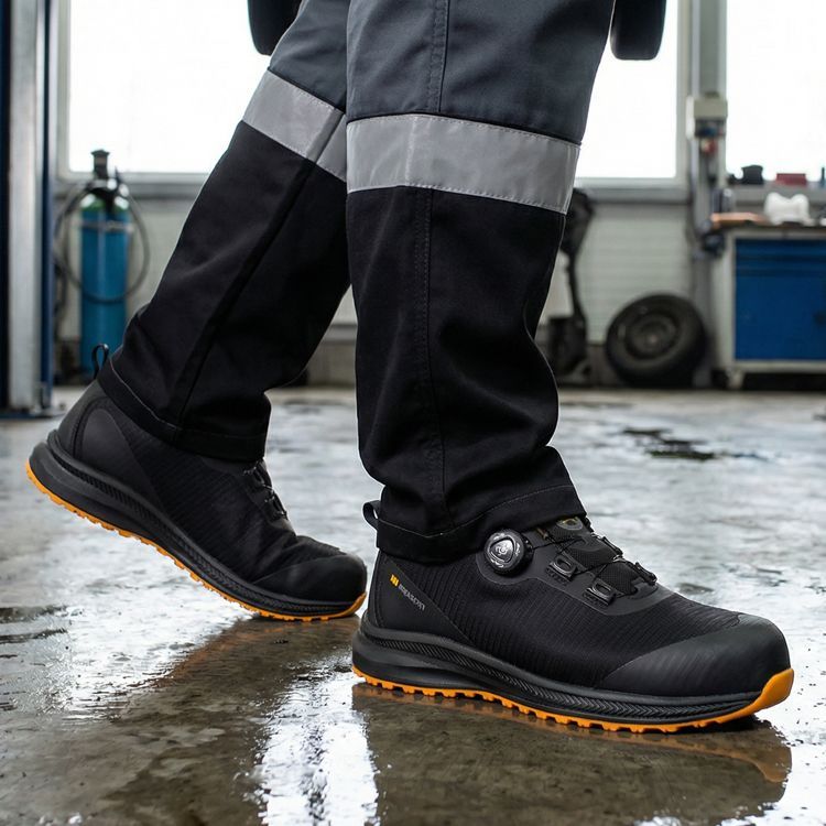 Полуботинки Футгард с системой быстрой шнуровки, цв. чёрно-оранжевый, КП, ЭВА/Резина