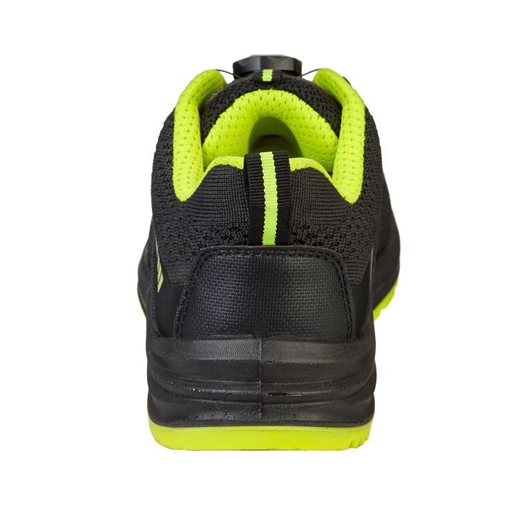 Полуботинки Капер с системой быстрой шнуровки, цв. чёрно-лаймовый, КП,ПУ/ПУ