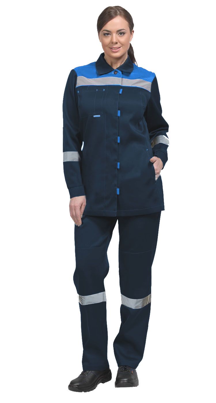 Костюм женский рабочий Тимбер РФ синий-василек с брюками