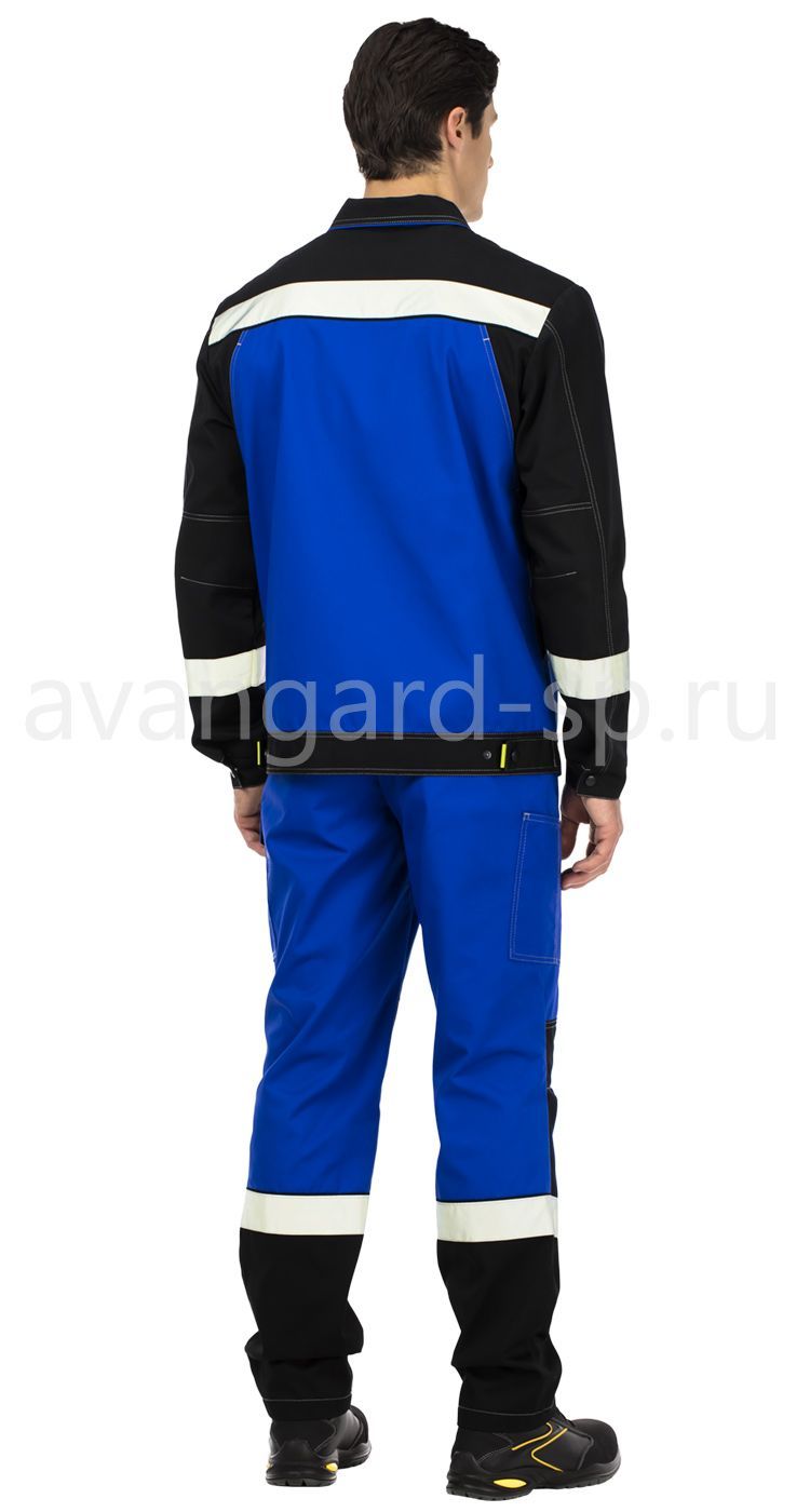 Костюм мужской рабочий летний "Гудзон" NEW с брюками василек-черный  цена