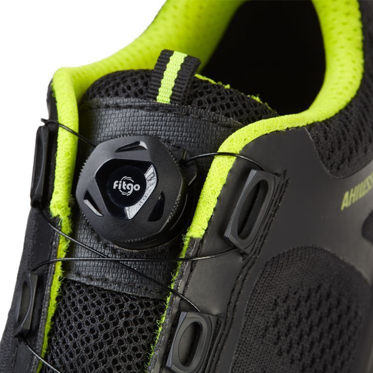 Полуботинки Капер с системой быстрой шнуровки, цв. чёрно-лаймовый, КП,ПУ/ПУ
