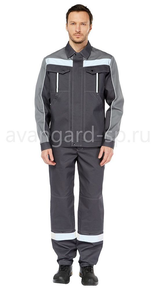 Костюм рабочий мужской летний Оптима т. серый-серый